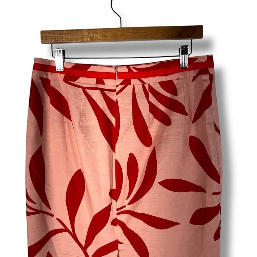 Boden Preppy Modern Knee Length Pencil Skirt, Chalky Pink Olive Branch, Size 8R - Picture 11 of 12